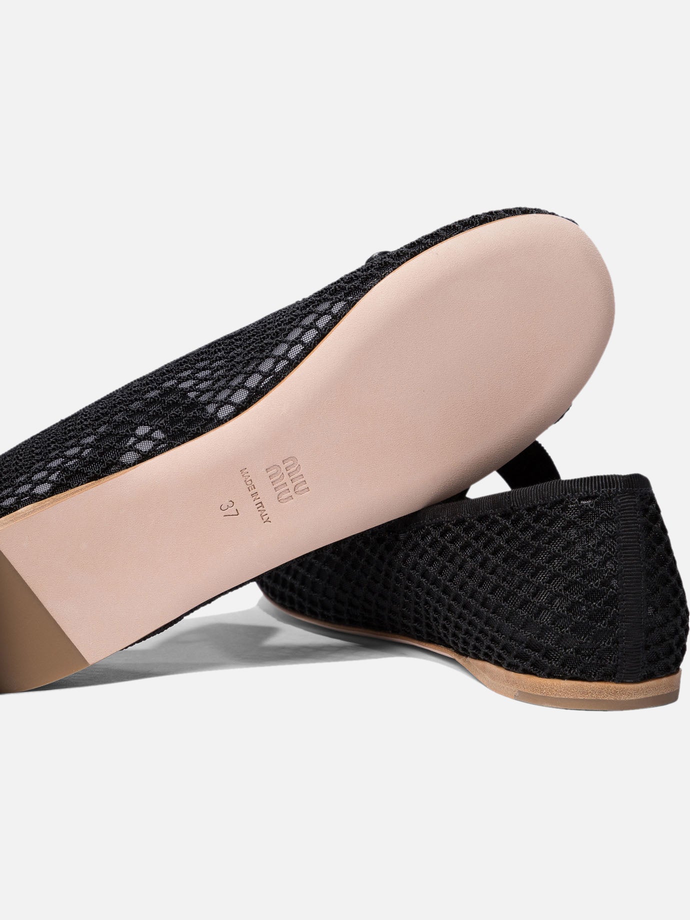 Miu Miu Mesh fabric ballet flats 19701796_36 Black thumbnail_5
