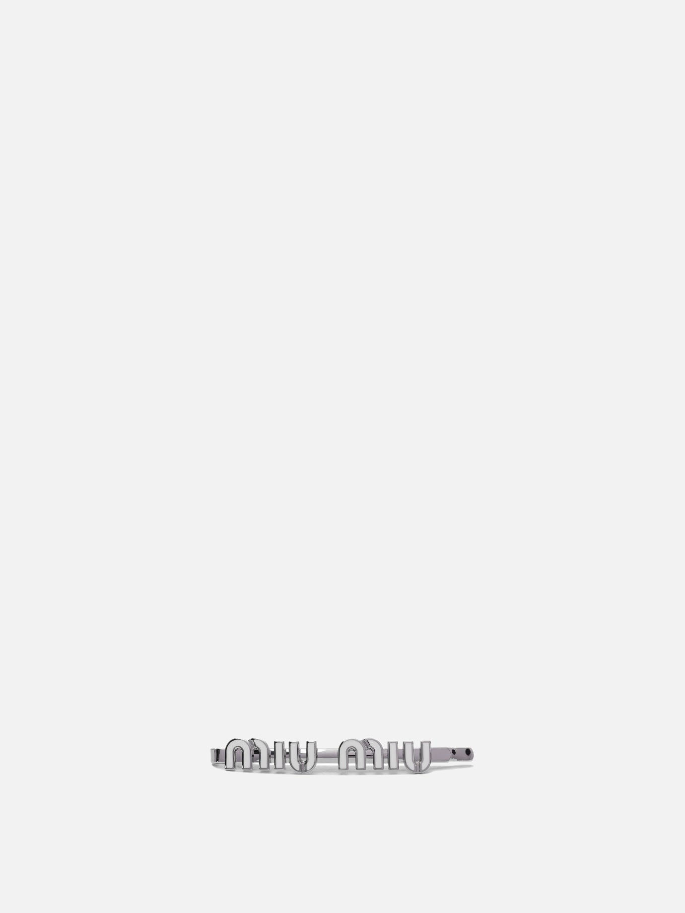 Miu Miu Enameled metal hair clip 13345302_UNI White thumbnail_1