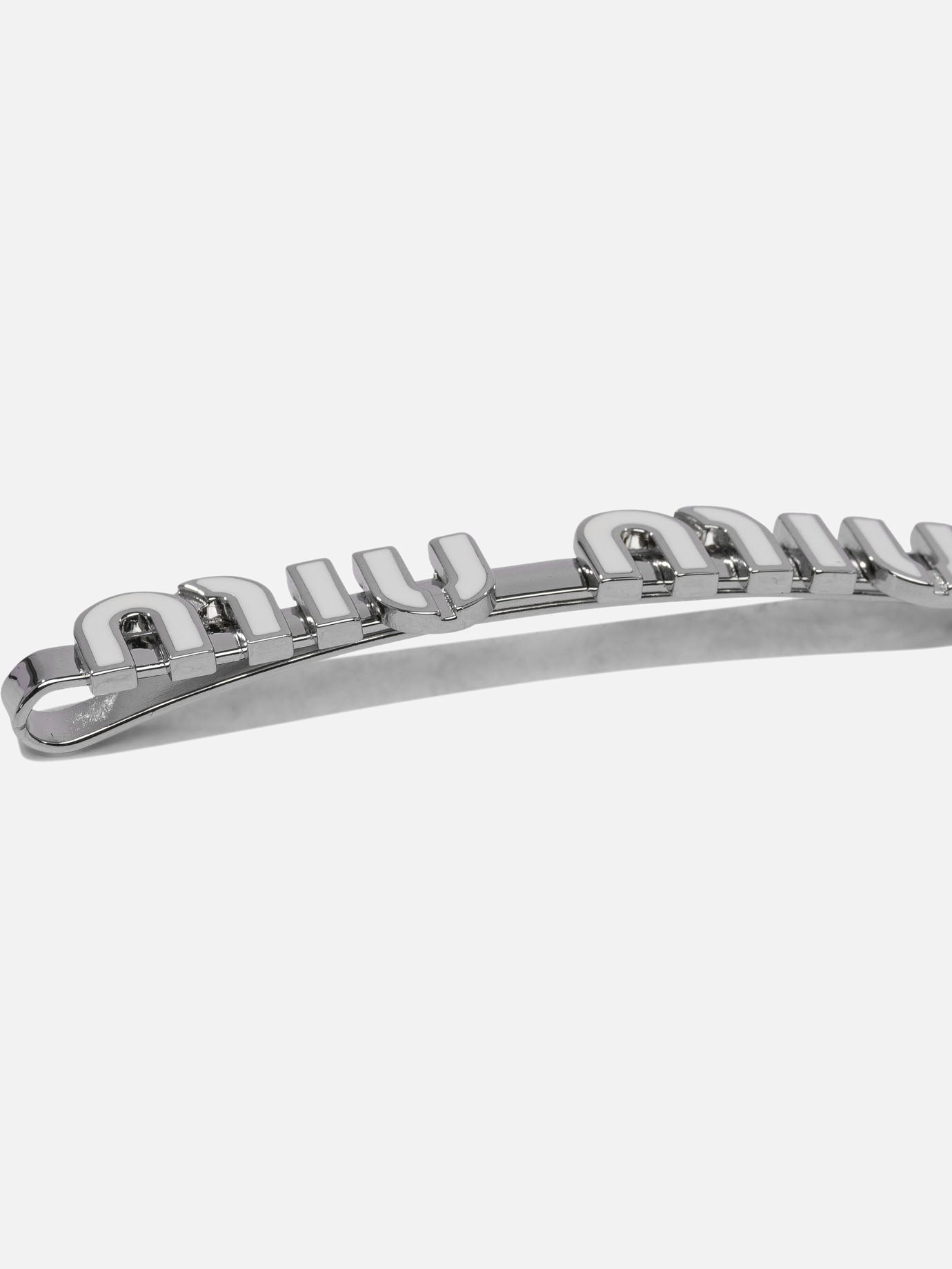 Miu Miu Enameled metal hair clip 13345302_UNI White thumbnail_2