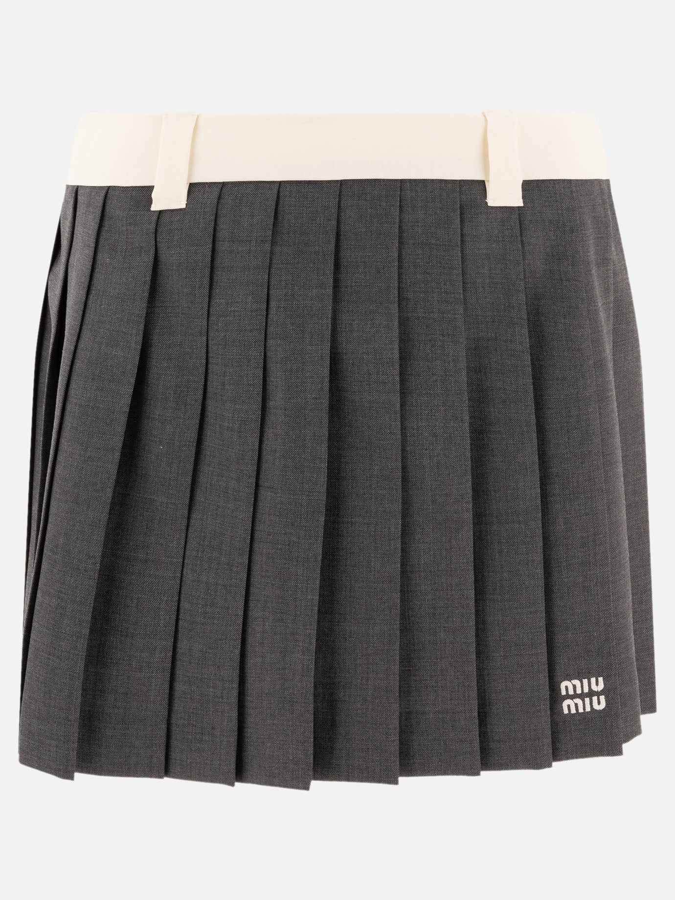 Miu Miu Pleated skirt 19542419_38 Grey thumbnail_1