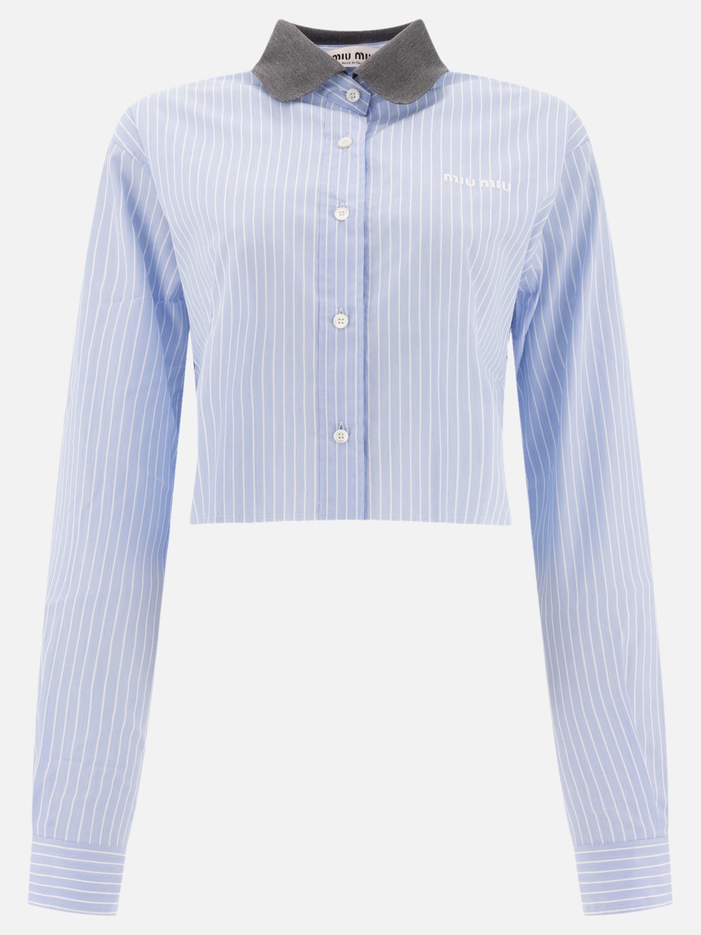Casual shirts Striped  Light blue - Miu Miu Women | PDP | VIETTI Online Store | thumbnail
