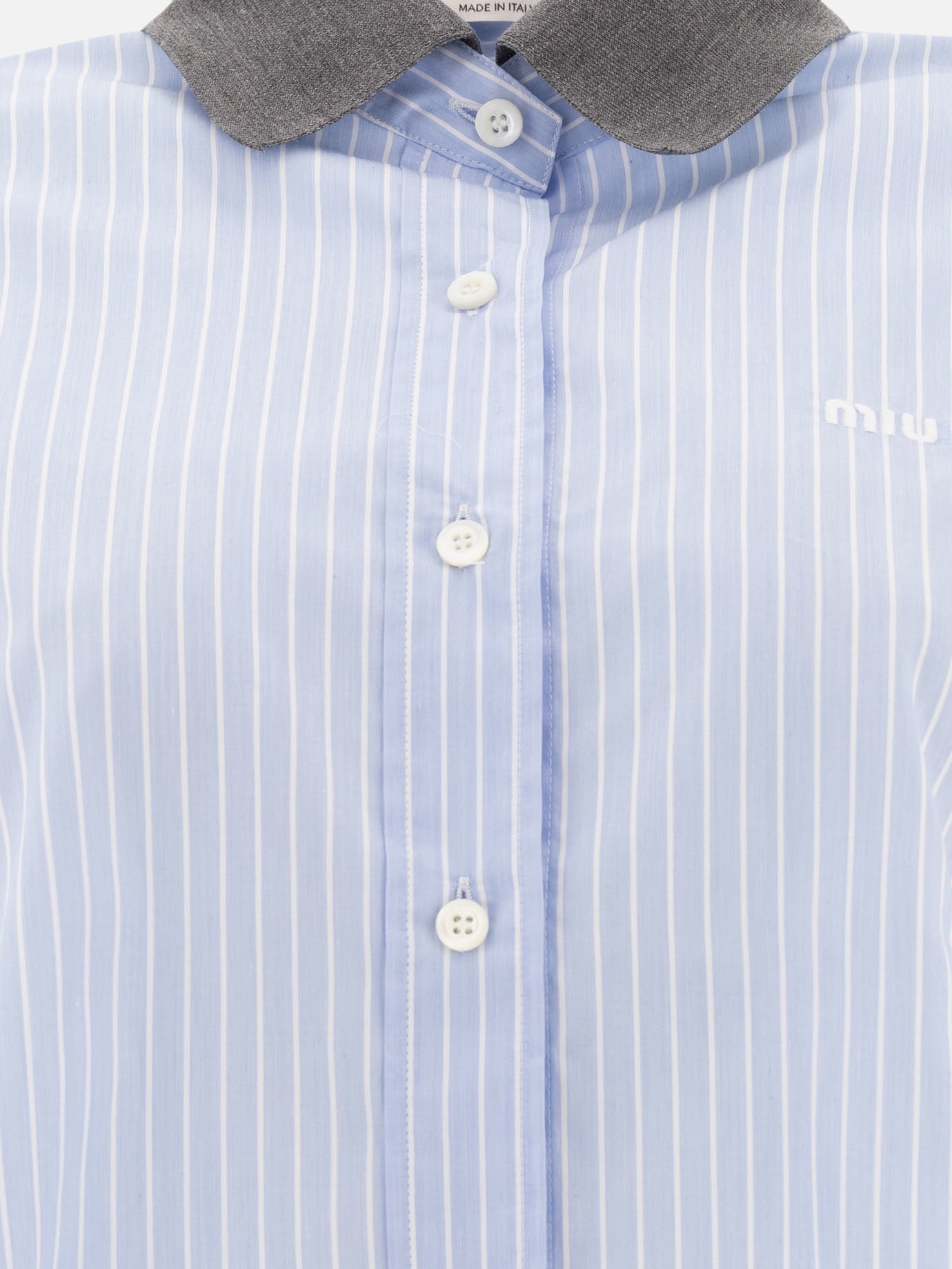 Casual shirts Striped  Light blue - Miu Miu Women | PDP | VIETTI Online Store | thumbnail_3
