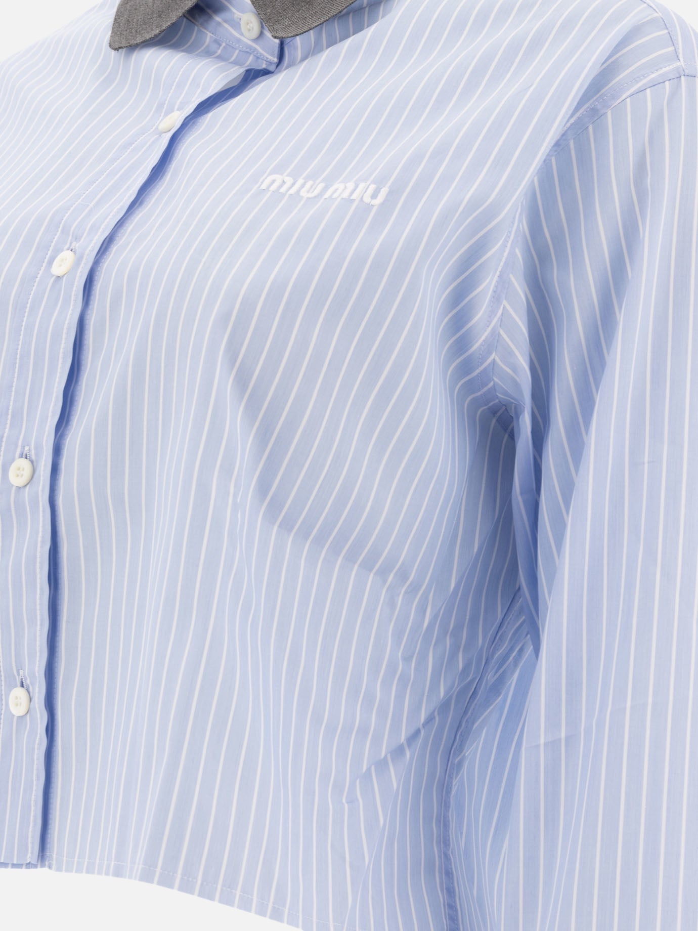Casual shirts Striped  Light blue - Miu Miu Women | PDP | VIETTI Online Store | Zoom-Modal_4
