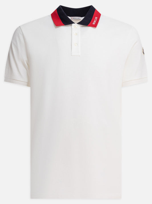 Moncler Cotton pique polo shirt White