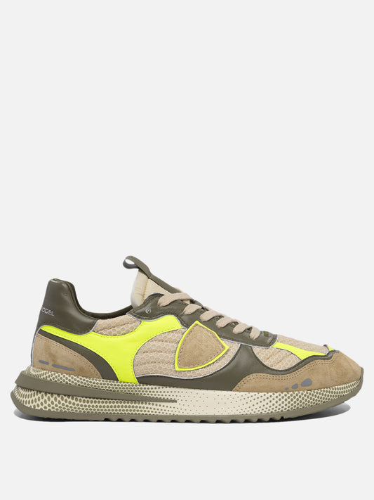 Low top sneakers 50% fabric 25% calf leather 25% sheep leather - 100% poliurethane thermoplastic  Green - Philippe Model Paris Men | PLP | VIETTI Online Store 
