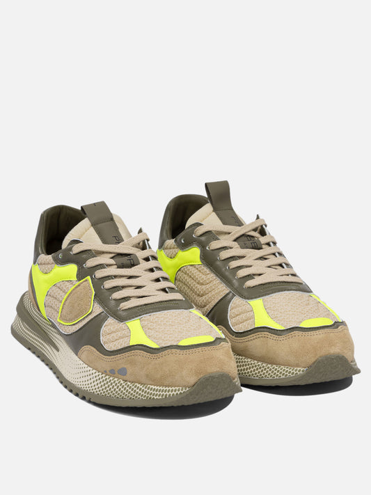 Low top sneakers 50% fabric 25% calf leather 25% sheep leather - 100% poliurethane thermoplastic  Green - Philippe Model Paris Men | PLP | VIETTI Online Store | 2

