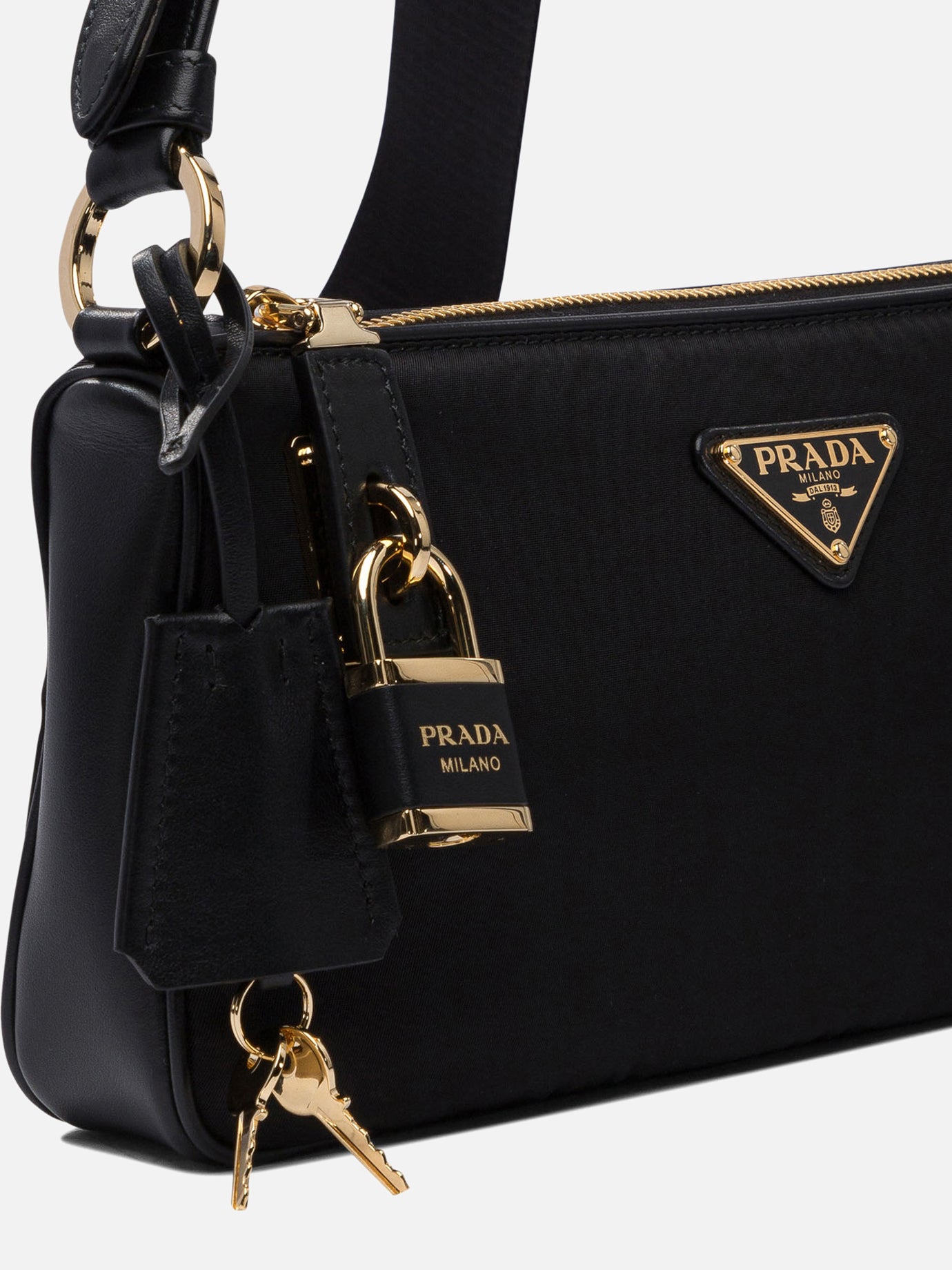 Prada Re-Nylon and leather small shoulder bag 14350082_UNI Black thumbnail_4