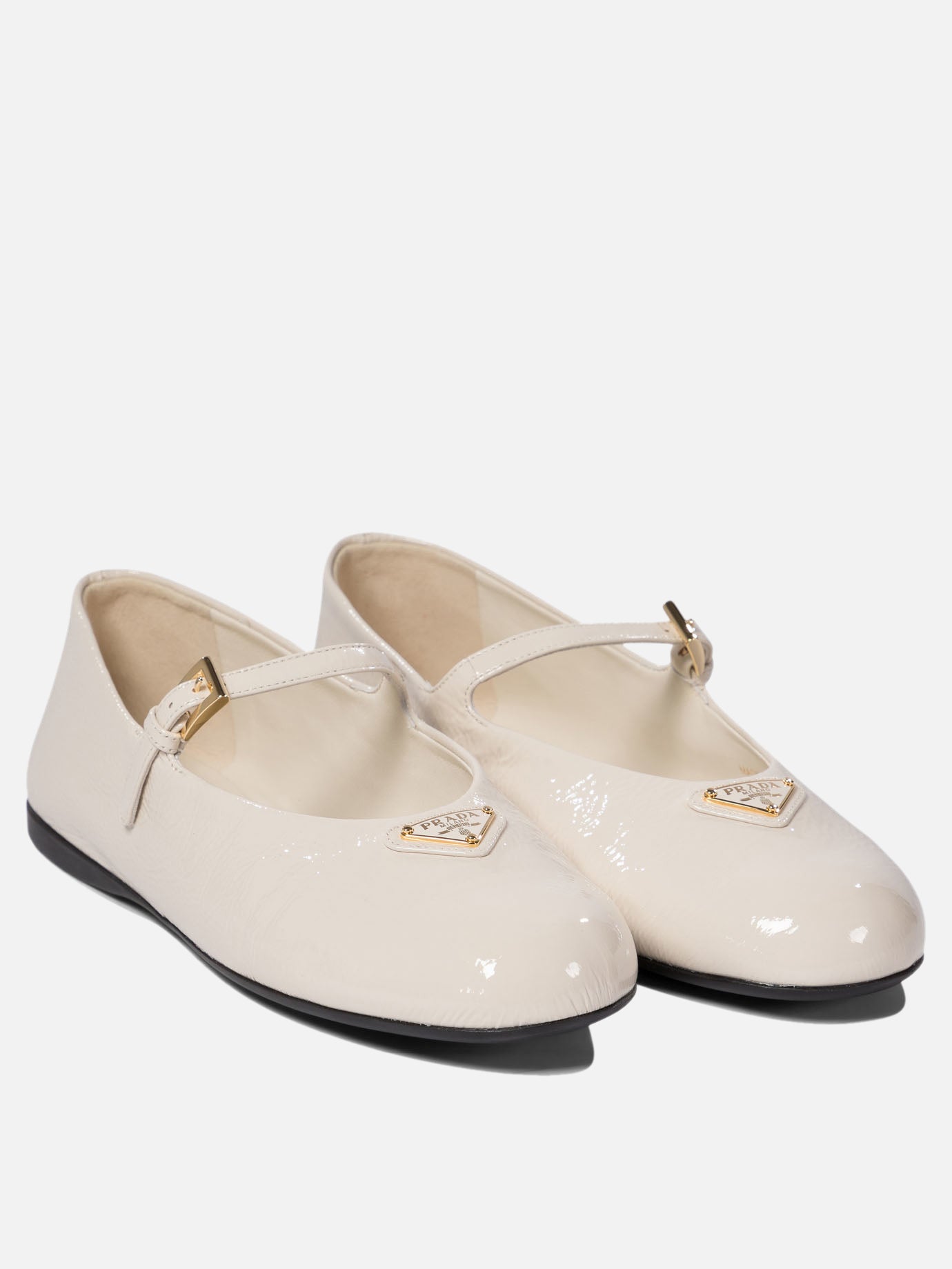 Prada Patent leather ballet flats 13494384_36 White thumbnail_2