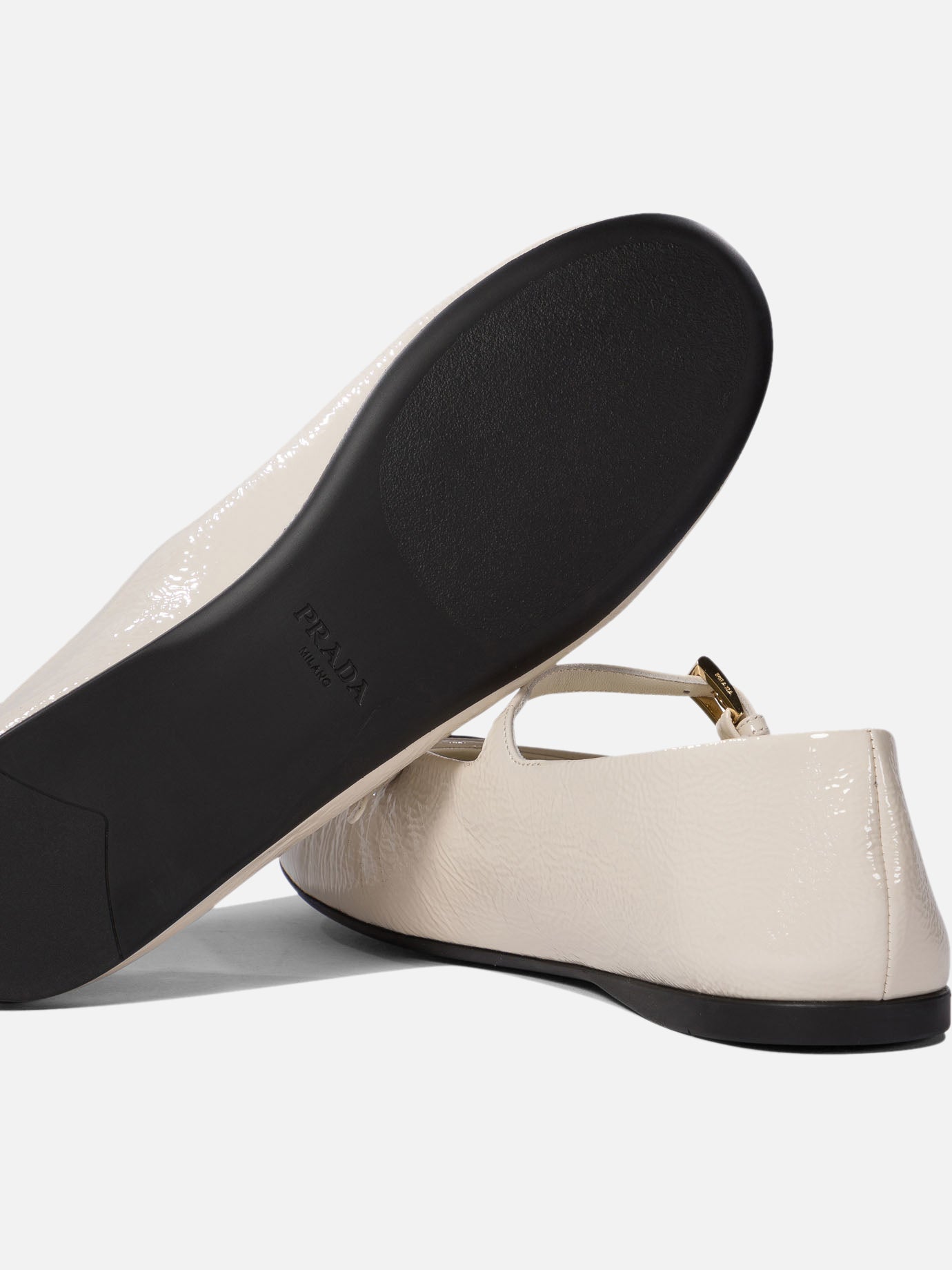 Prada Patent leather ballet flats 13494384_36 White thumbnail_5