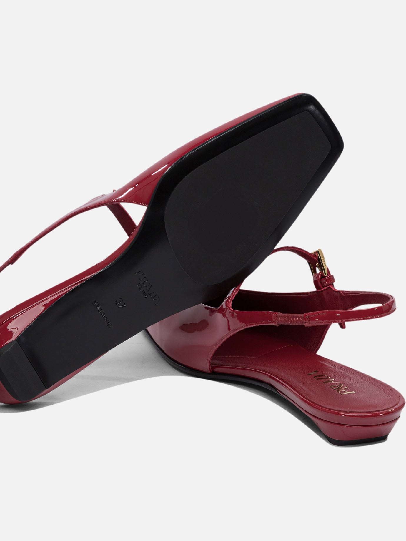 Prada Patent leather slingback ballet flats 16033119_37 Red thumbnail_5