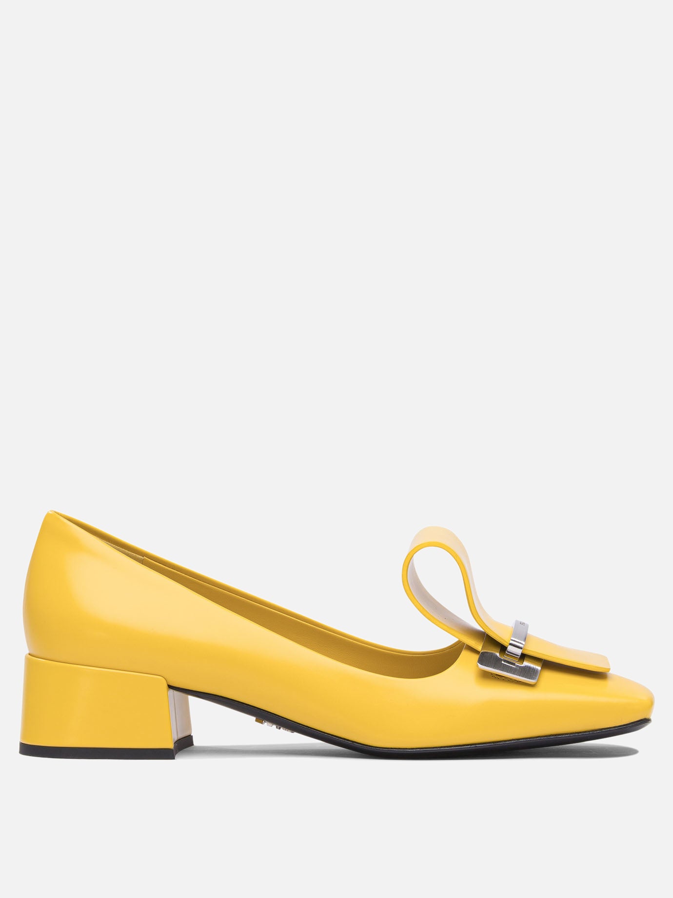 Prada Brushed leather pumps 35 mm Yellow