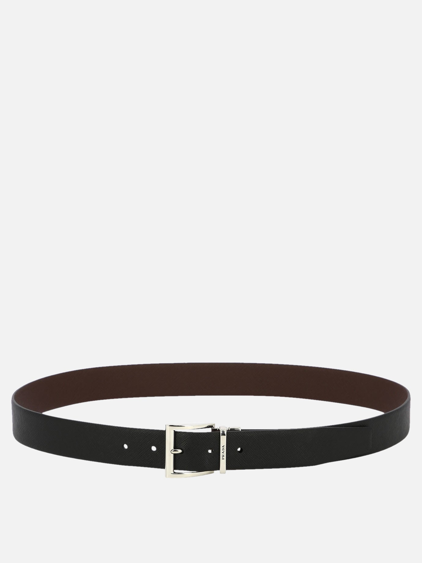 Prada Reversible belt in Saffiano leather Black