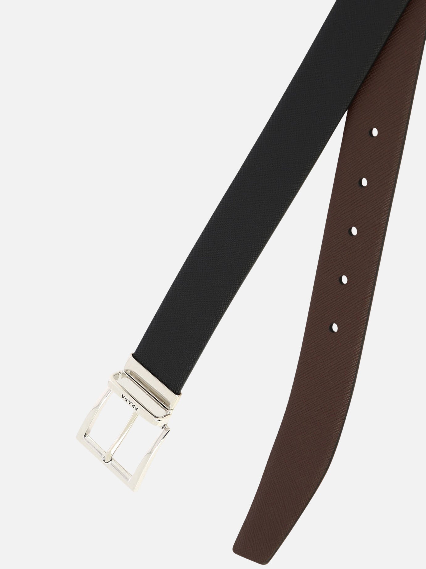 Prada Reversible belt in Saffiano leather Black