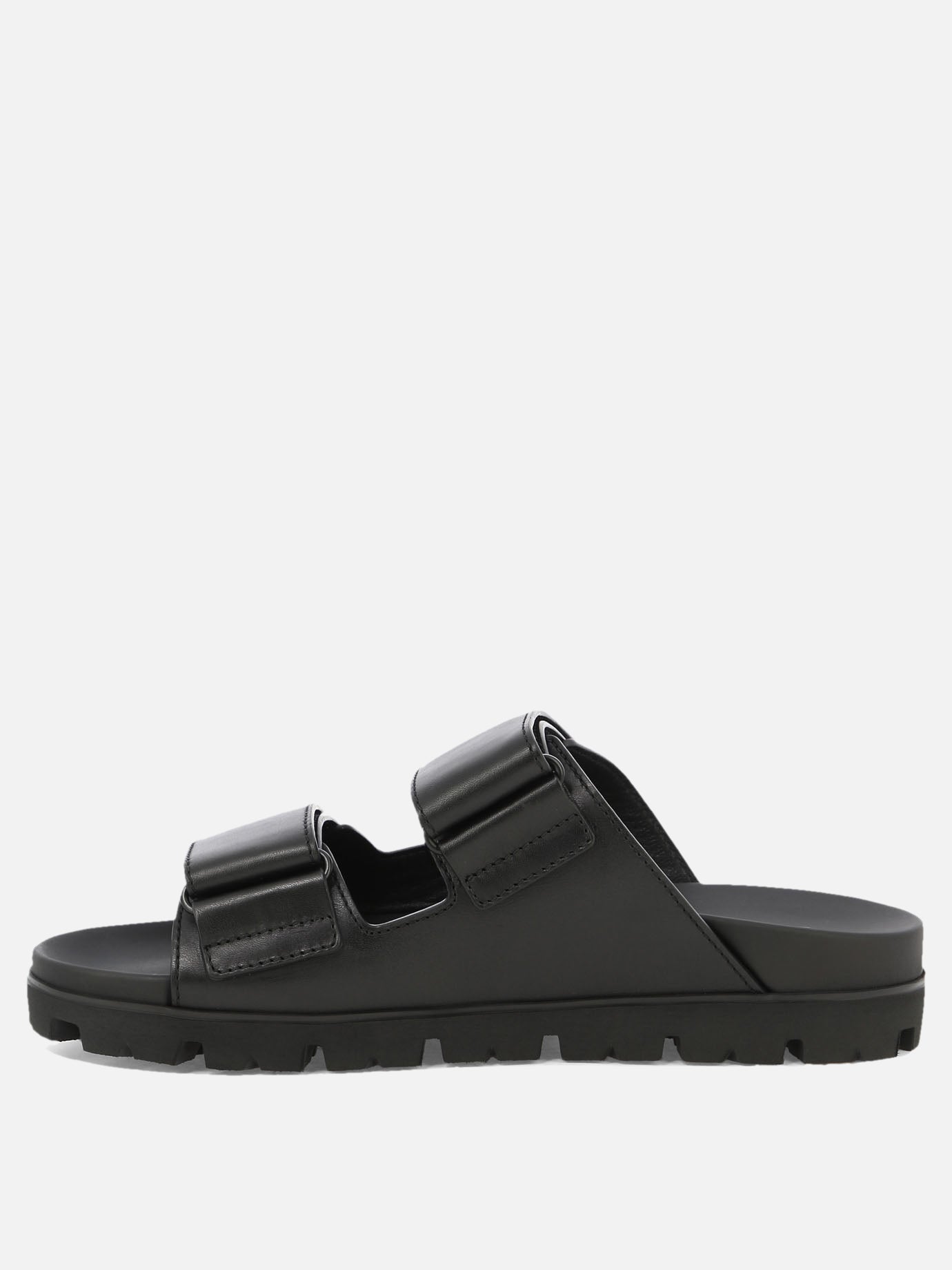 Prada Leather strap slides 17250072_6 Black thumbnail_3