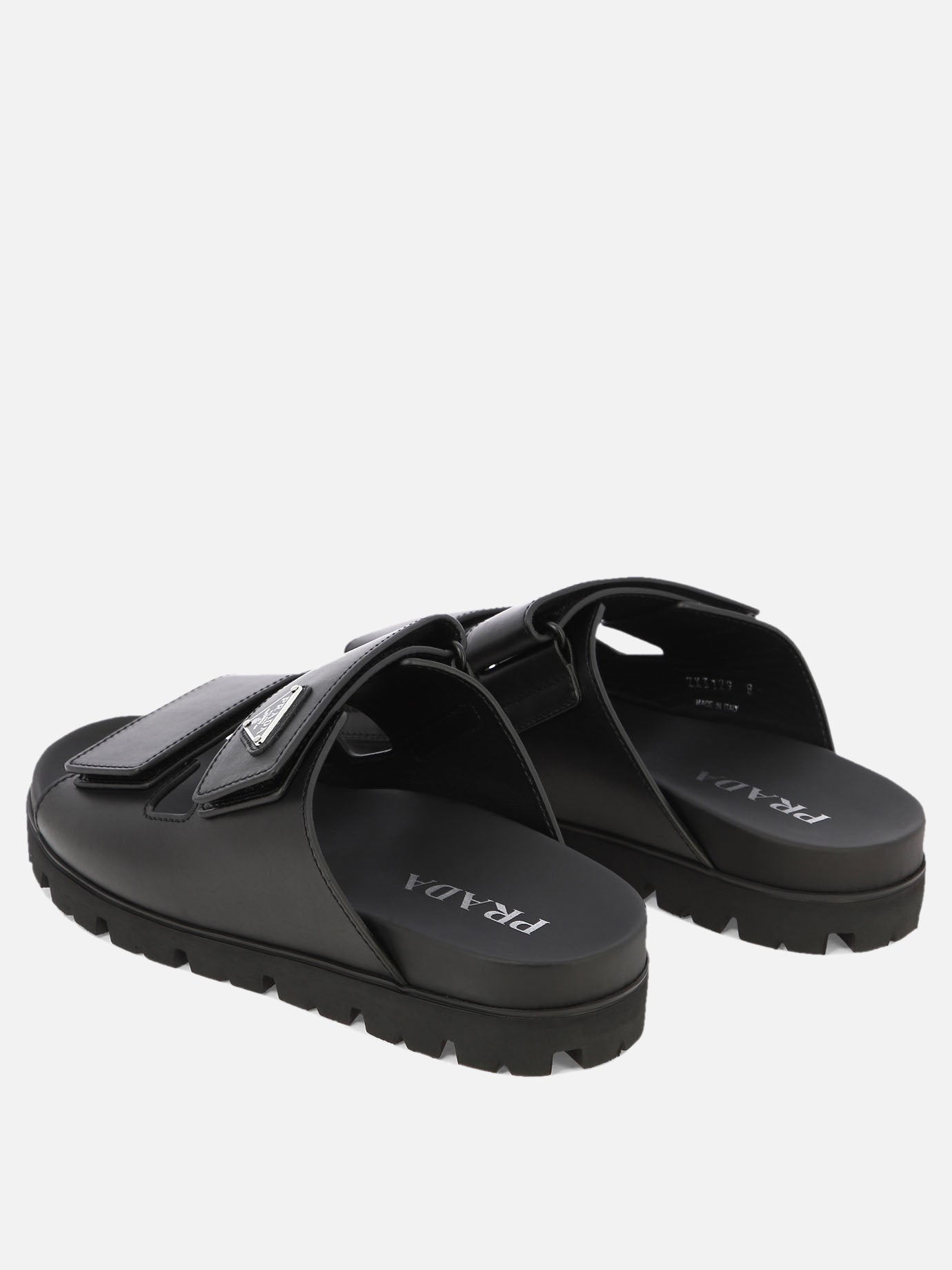 Prada Leather strap slides 17250072_6 Black thumbnail_4