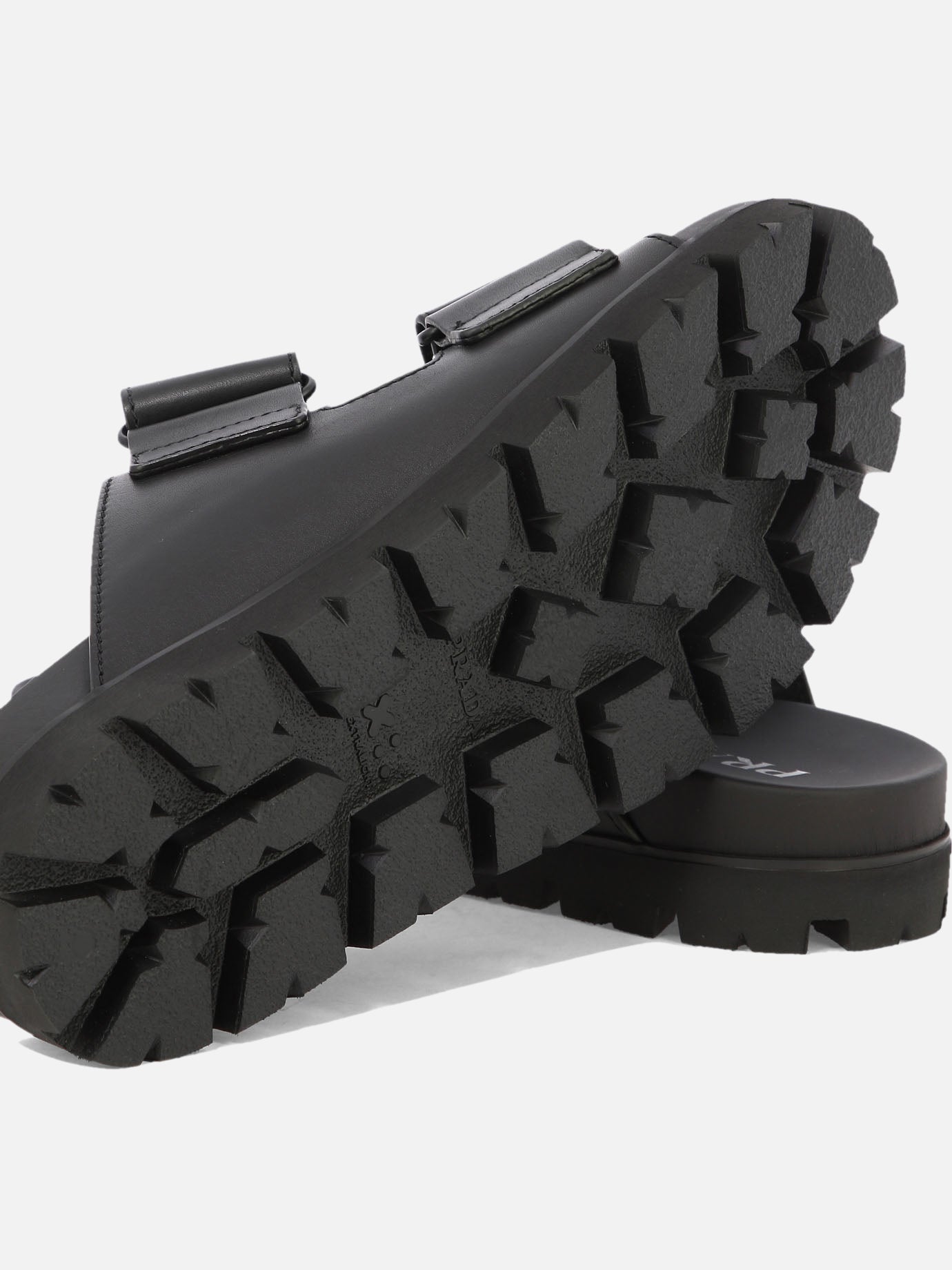 Prada Leather strap slides 17250072_6 Black thumbnail_5