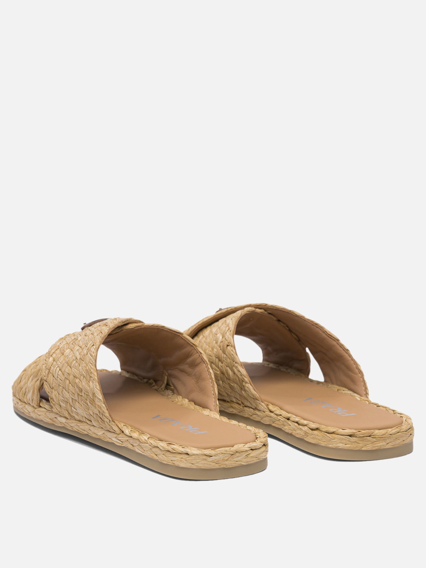 Prada Crisscross raffia slides 18104352_7 Beige thumbnail_4