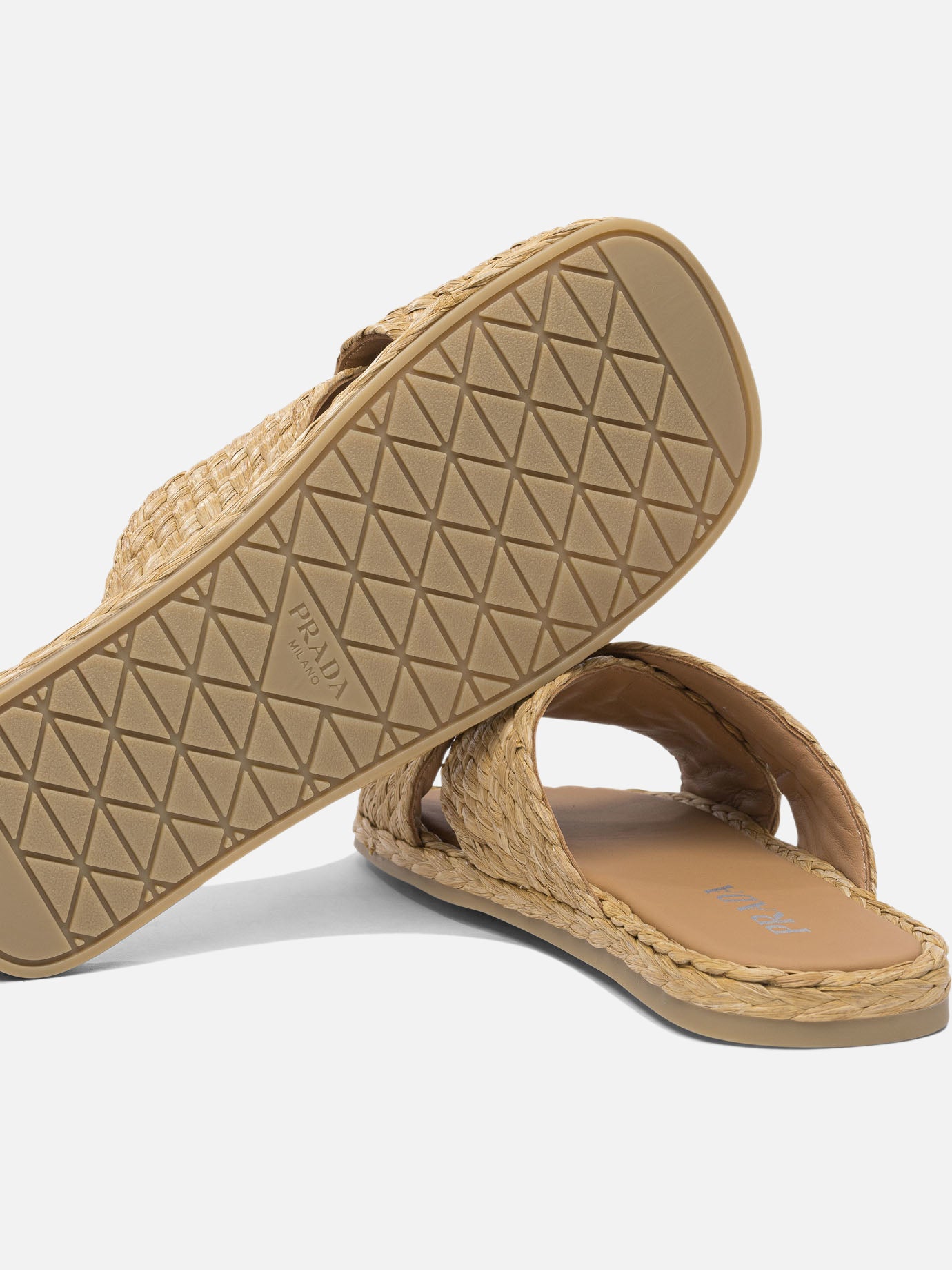 Prada Crisscross raffia slides 18104352_7 Beige thumbnail_5