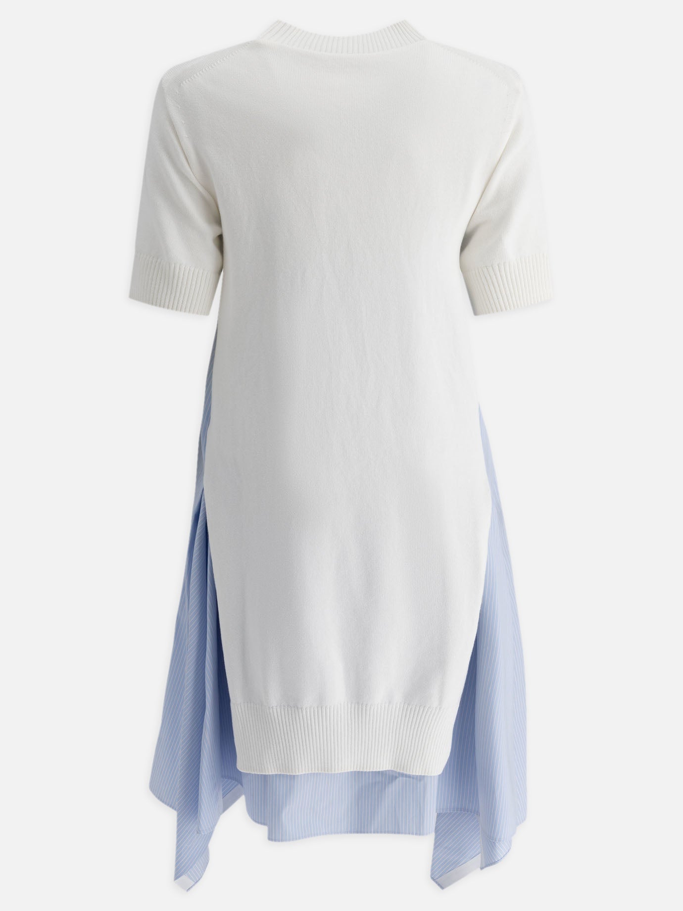 Sacai Cotton and knit dress White