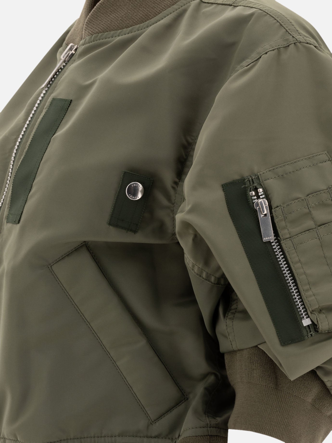 Bomber jackets Solid colour  Green - Sacai Women | PDP | VIETTI Online Store | Zoom-Modal_4
