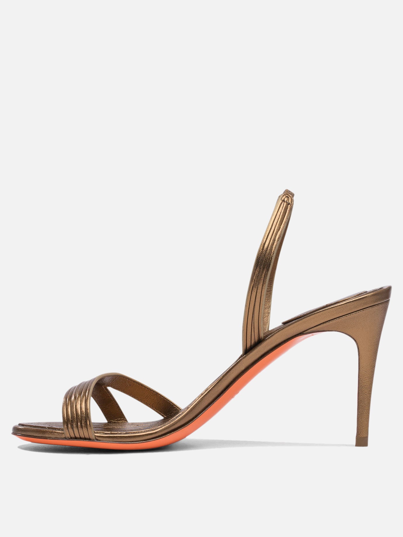 Heeled sandals 100% leather - 100% leather  Gold - Santoni Women | PDP | VIETTI Online Store | Zoom-Modal_3
