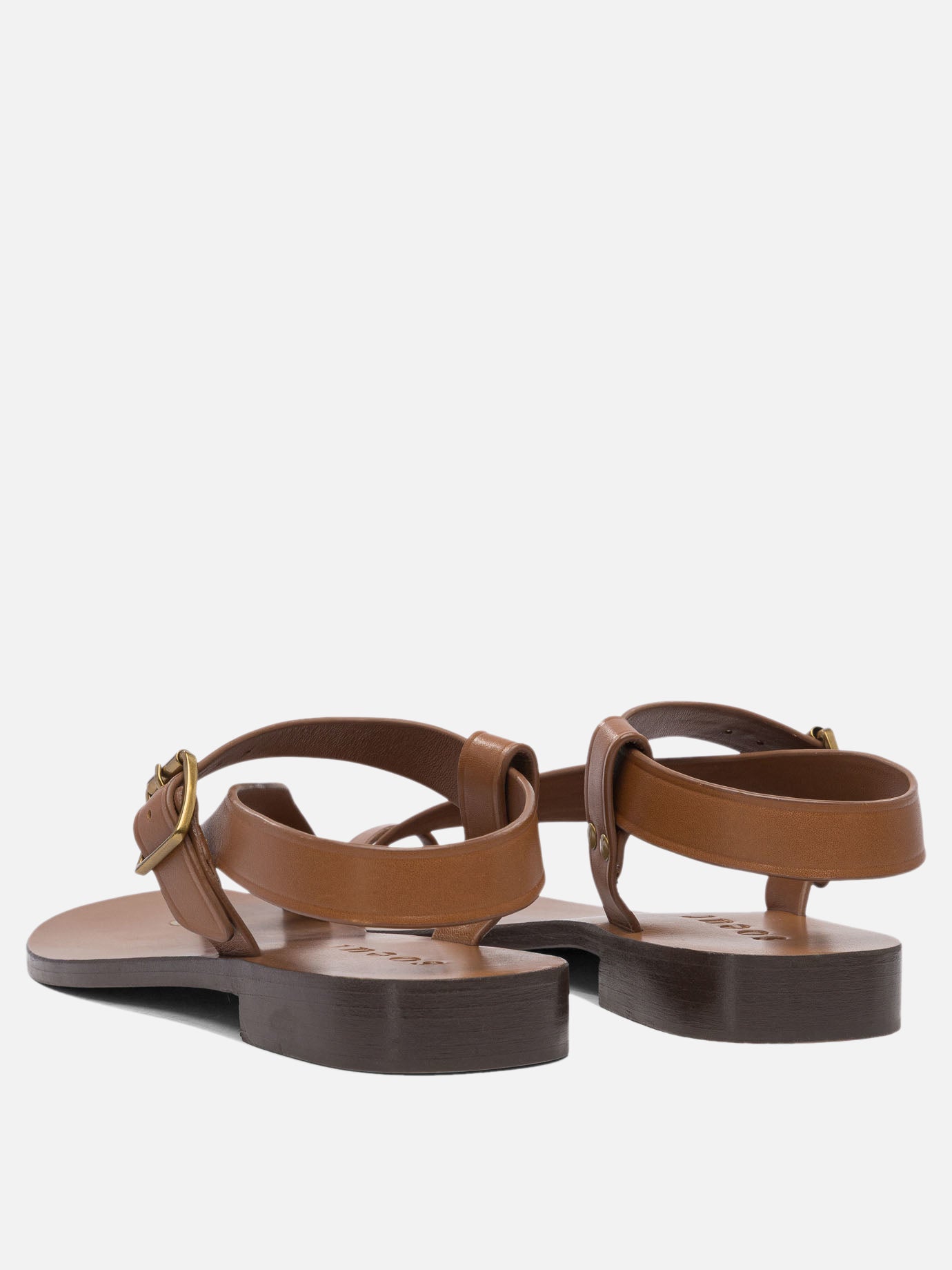 Flat sandals 100% bovine leather - 100% leather  Brown - Soeur Women | PDP | VIETTI Online Store | Zoom-Modal_4

