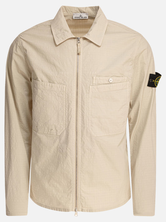 Overshirt jackets Logo  Beige - Stone Island Men | PLP | VIETTI Online Store 
