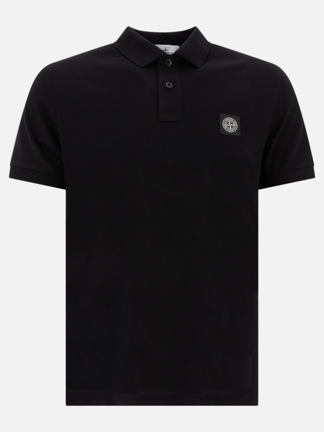 Polo shirts with buttons Logo  Black - Stone Island Men | PDP | VIETTI Online Store | thumbnail