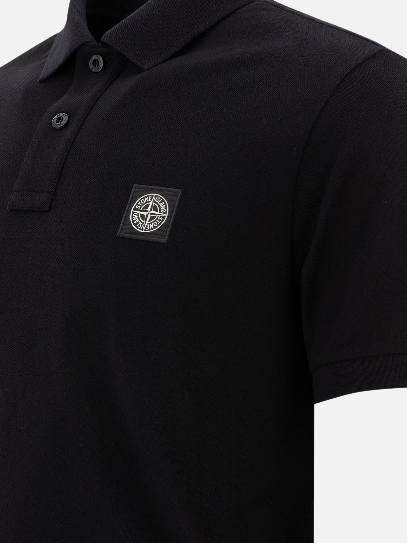 Polo shirts with buttons Logo  Black - Stone Island Men | PDP | VIETTI Online Store | thumbnail_4