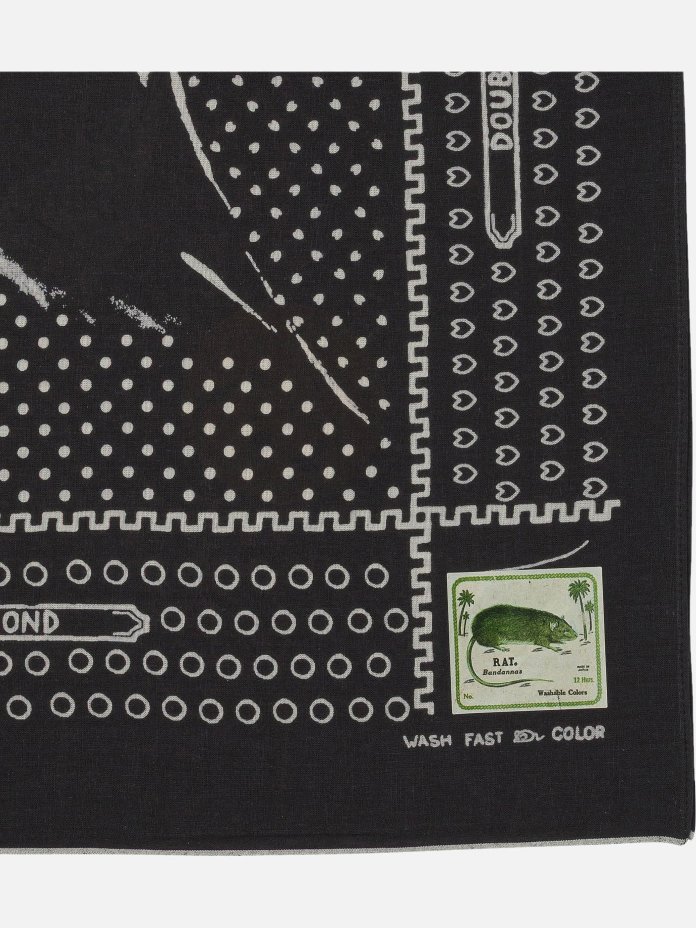 KAPITAL "Fastcolor Selvedge" scarf Black