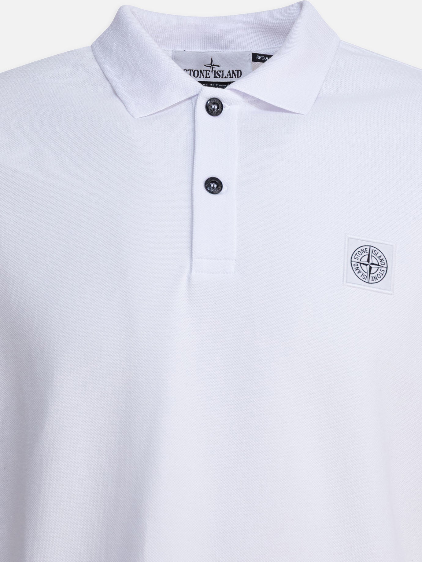 Polo shirts with buttons Logo  White - Stone Island Men | PDP | VIETTI Online Store | thumbnail_3