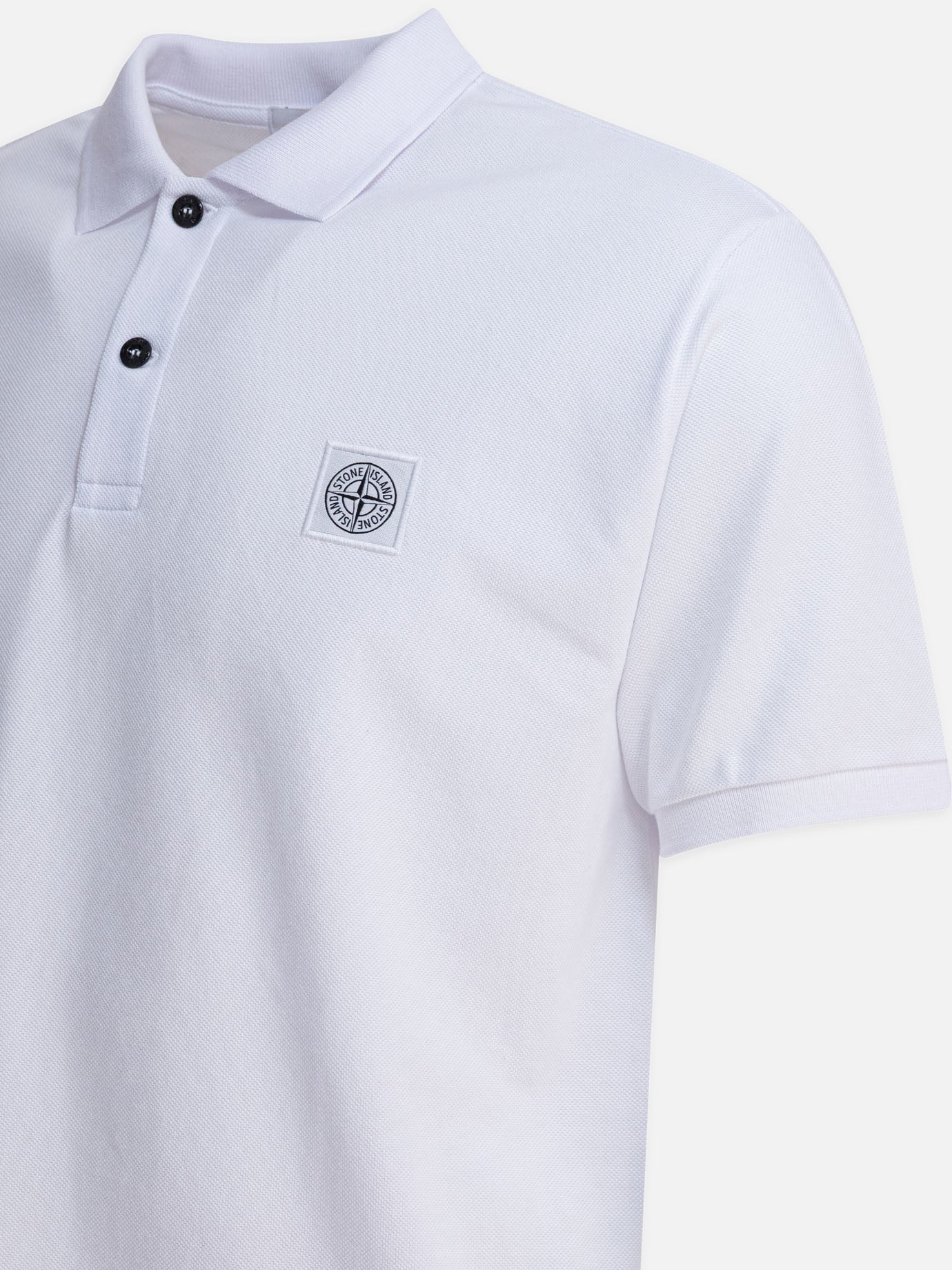 Polo shirts with buttons Logo  White - Stone Island Men | PDP | VIETTI Online Store | thumbnail_4