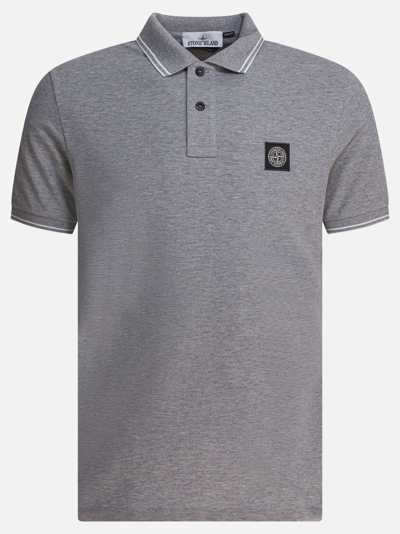 Polo shirts with buttons Logo  Grey - Stone Island Men | PDP | VIETTI Online Store | thumbnail
