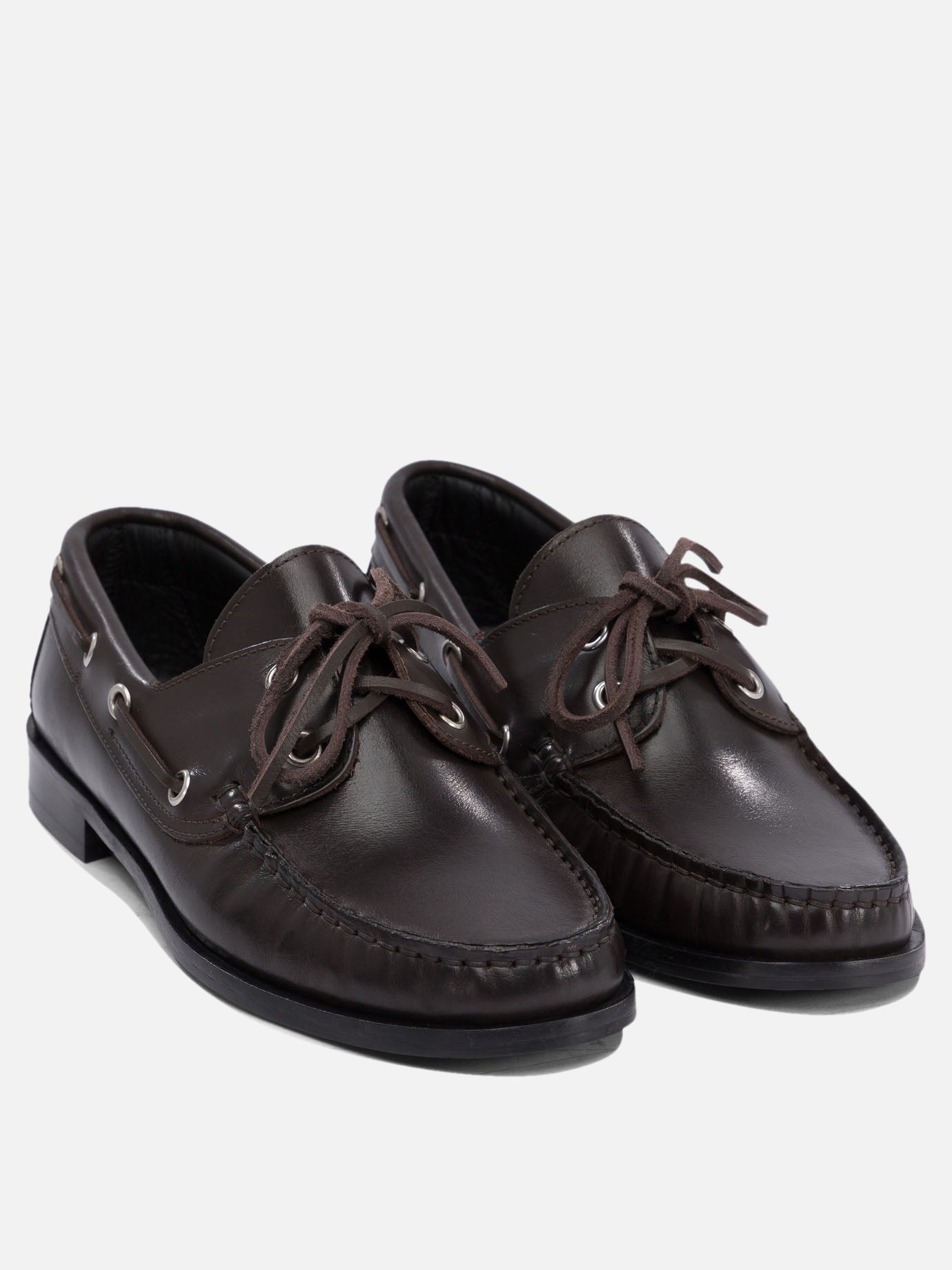 Laced loafers 100% leather - 50% leather 50% rubber  Brown - Aeyde Women | PDP | VIETTI Online Store | Zoom-Modal_2
