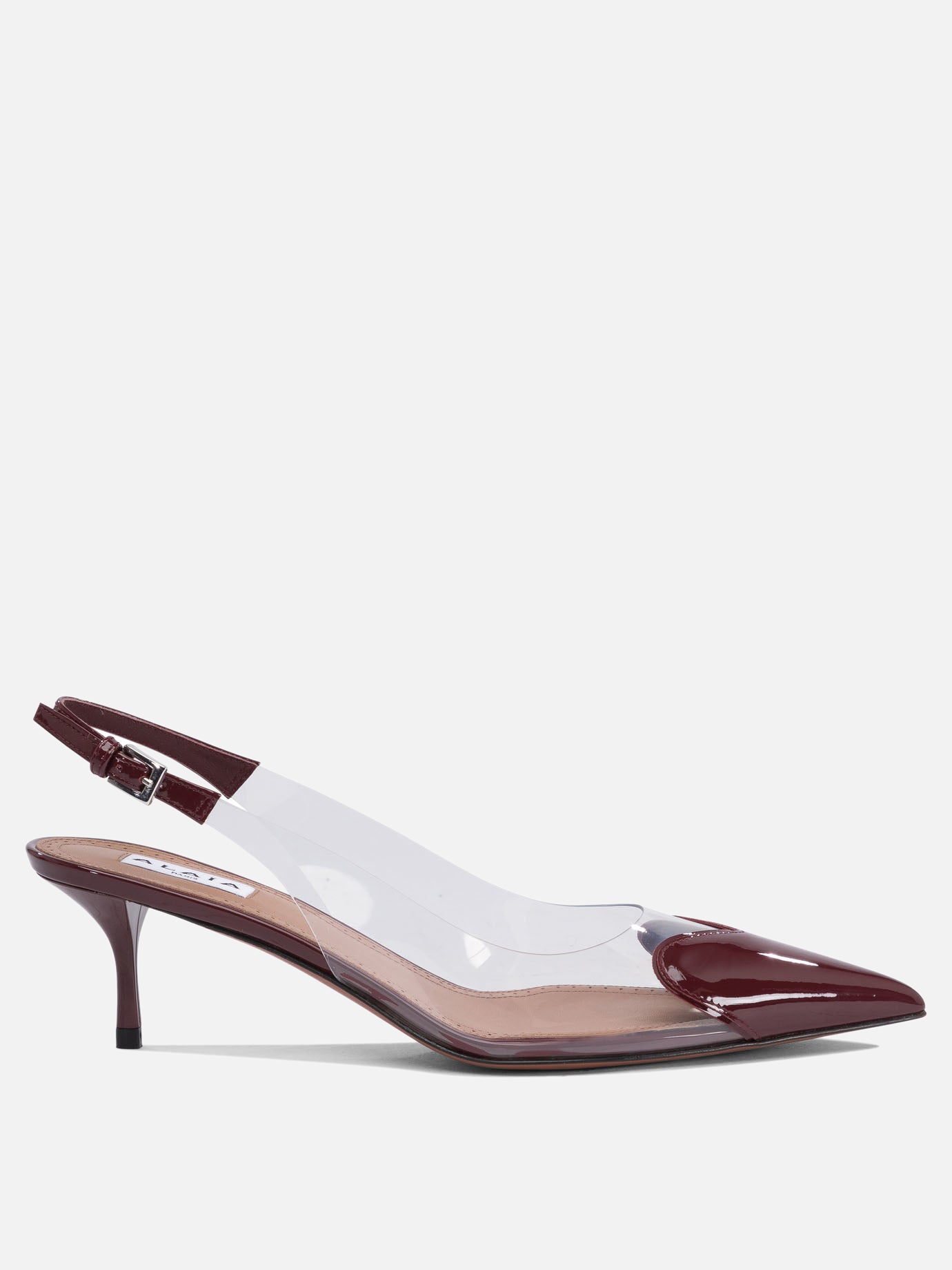 Slingbacks 50% patent calfskin 50% polyurethane - 95% leather 5% rubber  Bordeaux - Alaïa Women | PDP | VIETTI Online Store | Zoom-Modal
