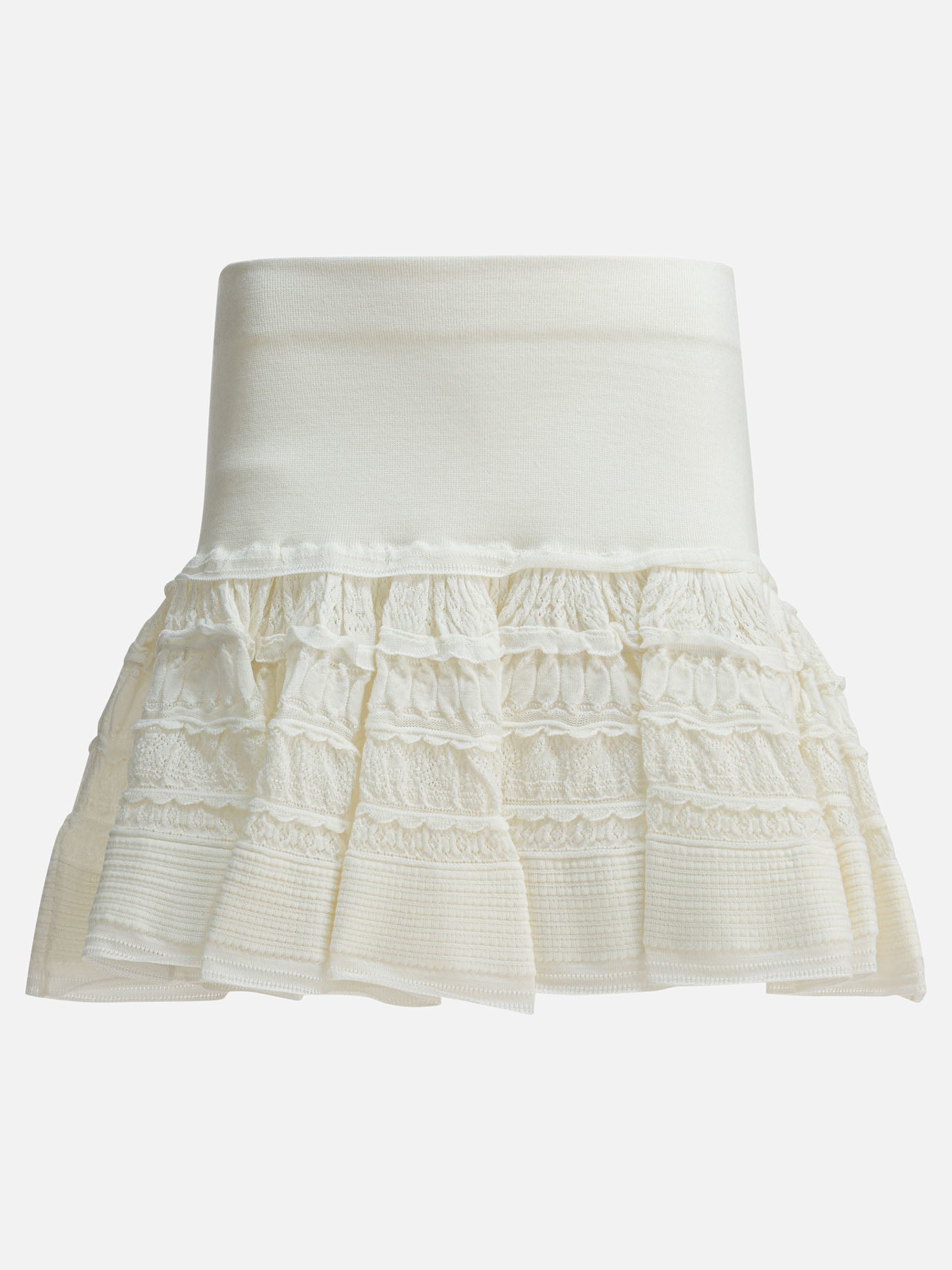 Miniskirts Solid colour  White - Alaïa Women | PDP | VIETTI Online Store | thumbnail