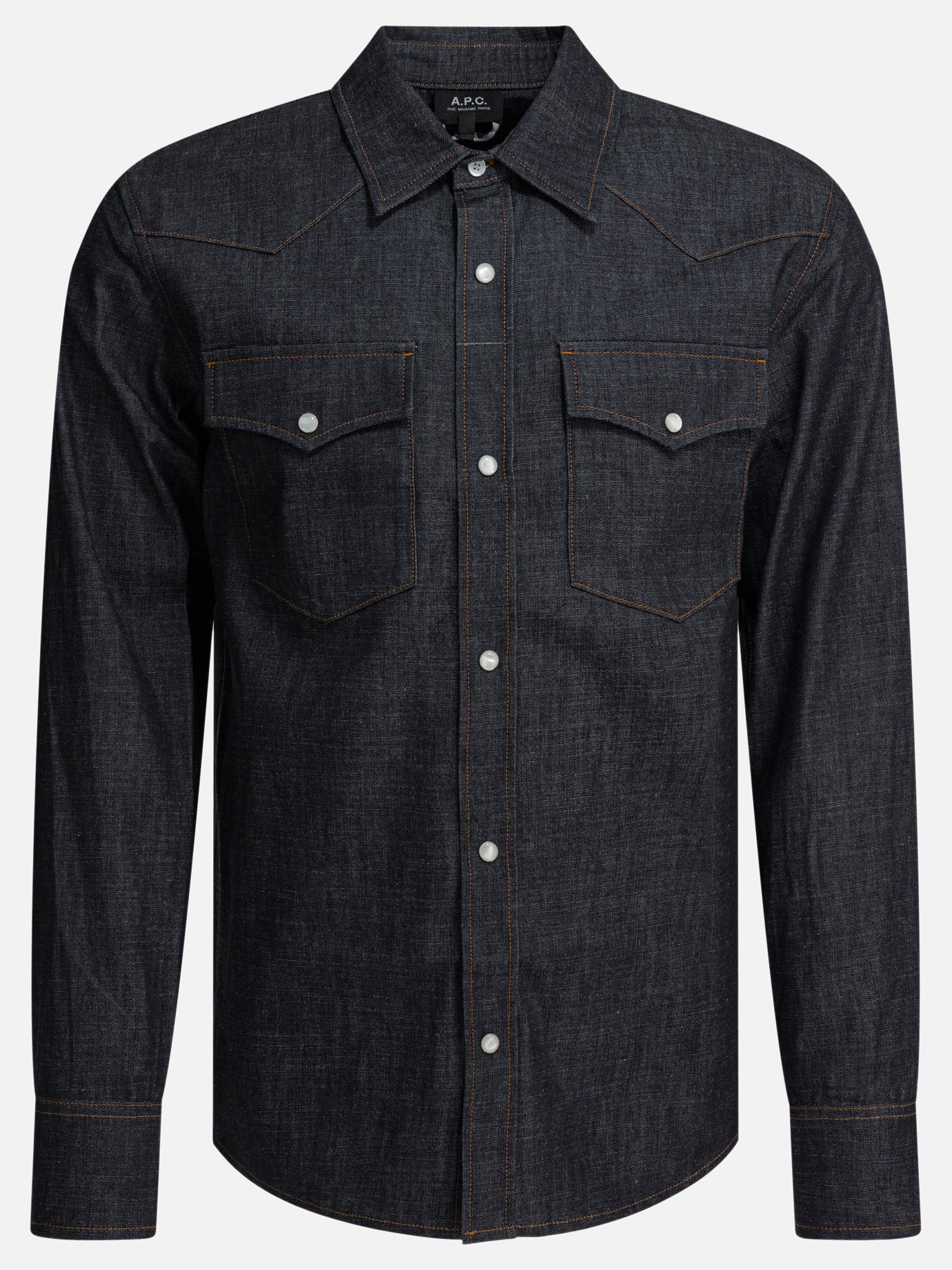 Casual shirts Solid colour  Blue - A.P.C. Men | PDP | VIETTI Online Store | thumbnail