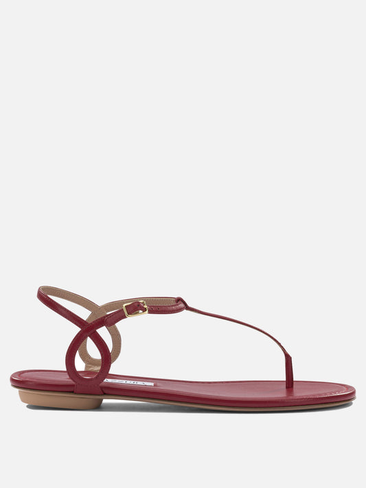 Flat sandals 100% leather - 100% rubber  Red - Aquazzura Women | PLP | VIETTI Online Store 
