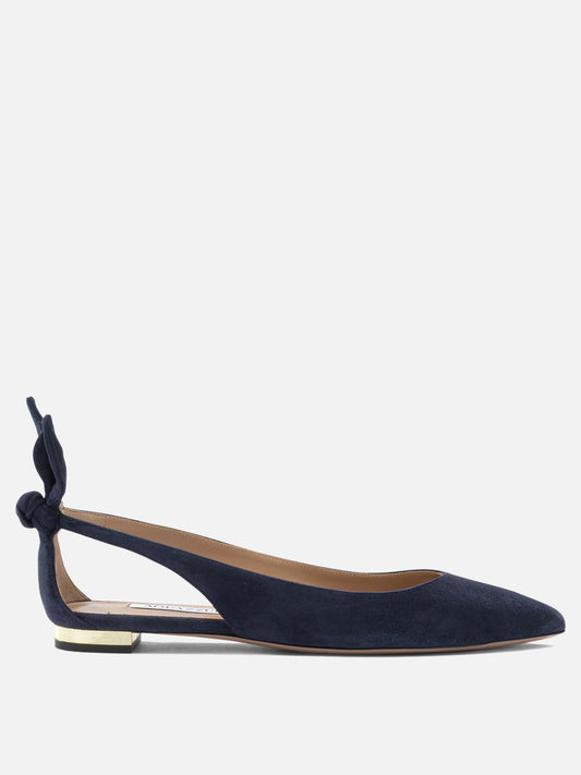 Classic ballet flats 100% kid leather - 100% calf leather  Blue - Aquazzura Women | PLP | VIETTI Online Store 
