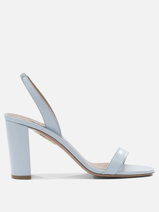 Heeled sandals 100% leather - 100% leather  Light blue - Aquazzura Women | PLP | VIETTI Online Store 
