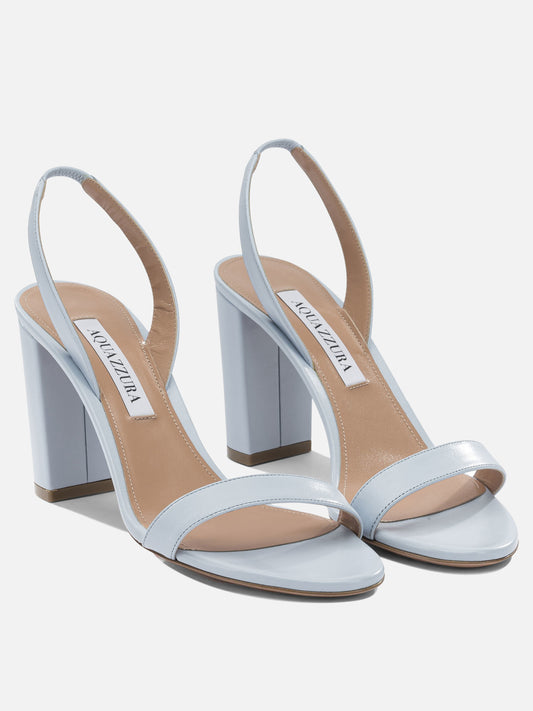 Heeled sandals 100% leather - 100% leather  Light blue - Aquazzura Women | PLP | VIETTI Online Store | 2
