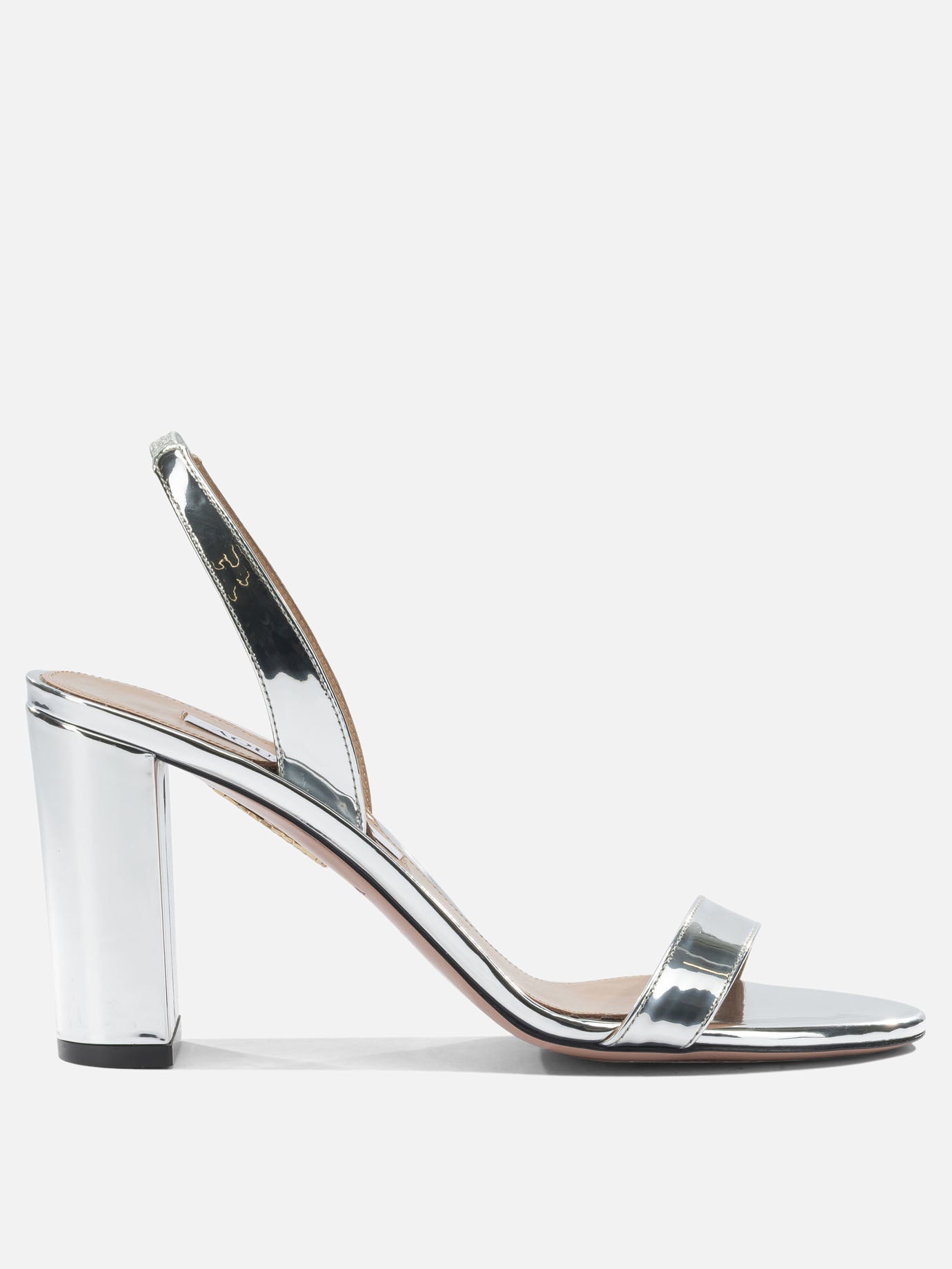 Heeled sandals 40% polyester 38% polyurethane 22% thermoplastic polyurethane - 100% calf leather  Silver - Aquazzura Women | PDP | VIETTI Online Store | Zoom-Modal
