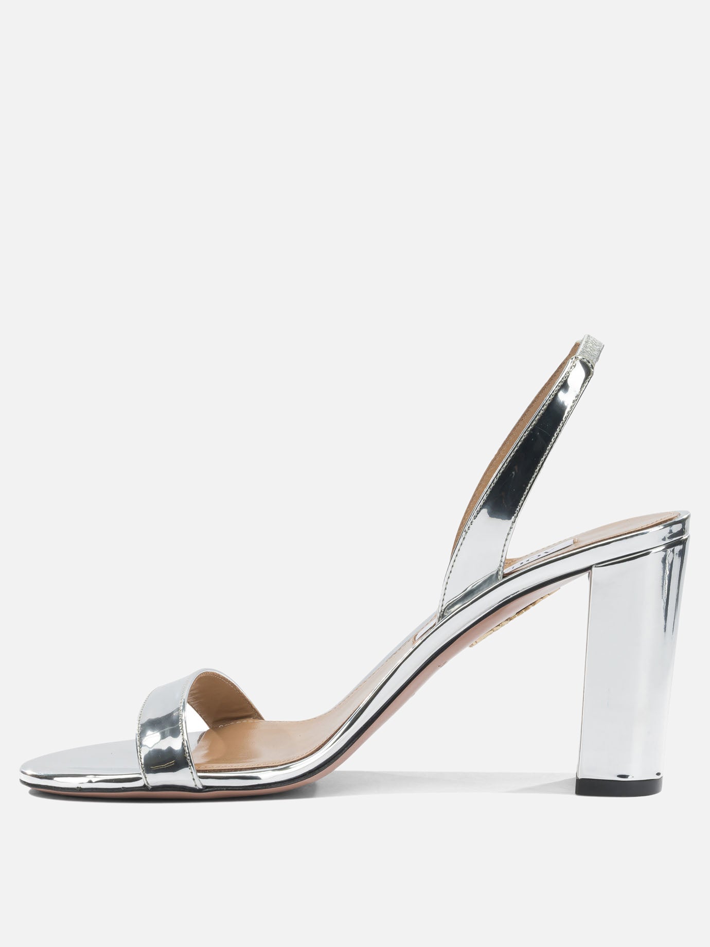 Heeled sandals 40% polyester 38% polyurethane 22% thermoplastic polyurethane - 100% calf leather  Silver - Aquazzura Women | PDP | VIETTI Online Store | thumbnail_3