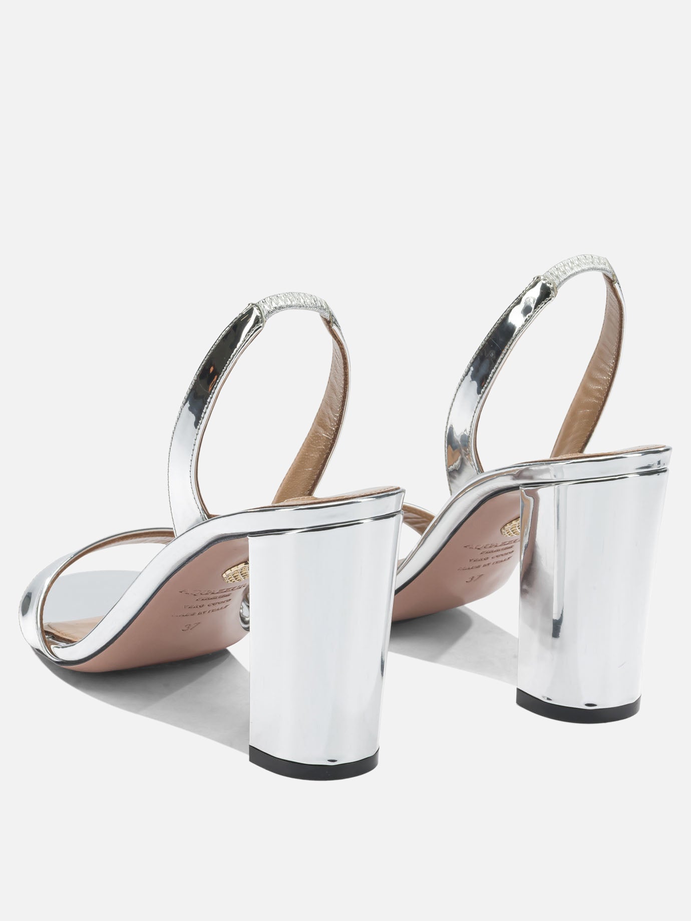 Heeled sandals 40% polyester 38% polyurethane 22% thermoplastic polyurethane - 100% calf leather  Silver - Aquazzura Women | PDP | VIETTI Online Store | thumbnail_4