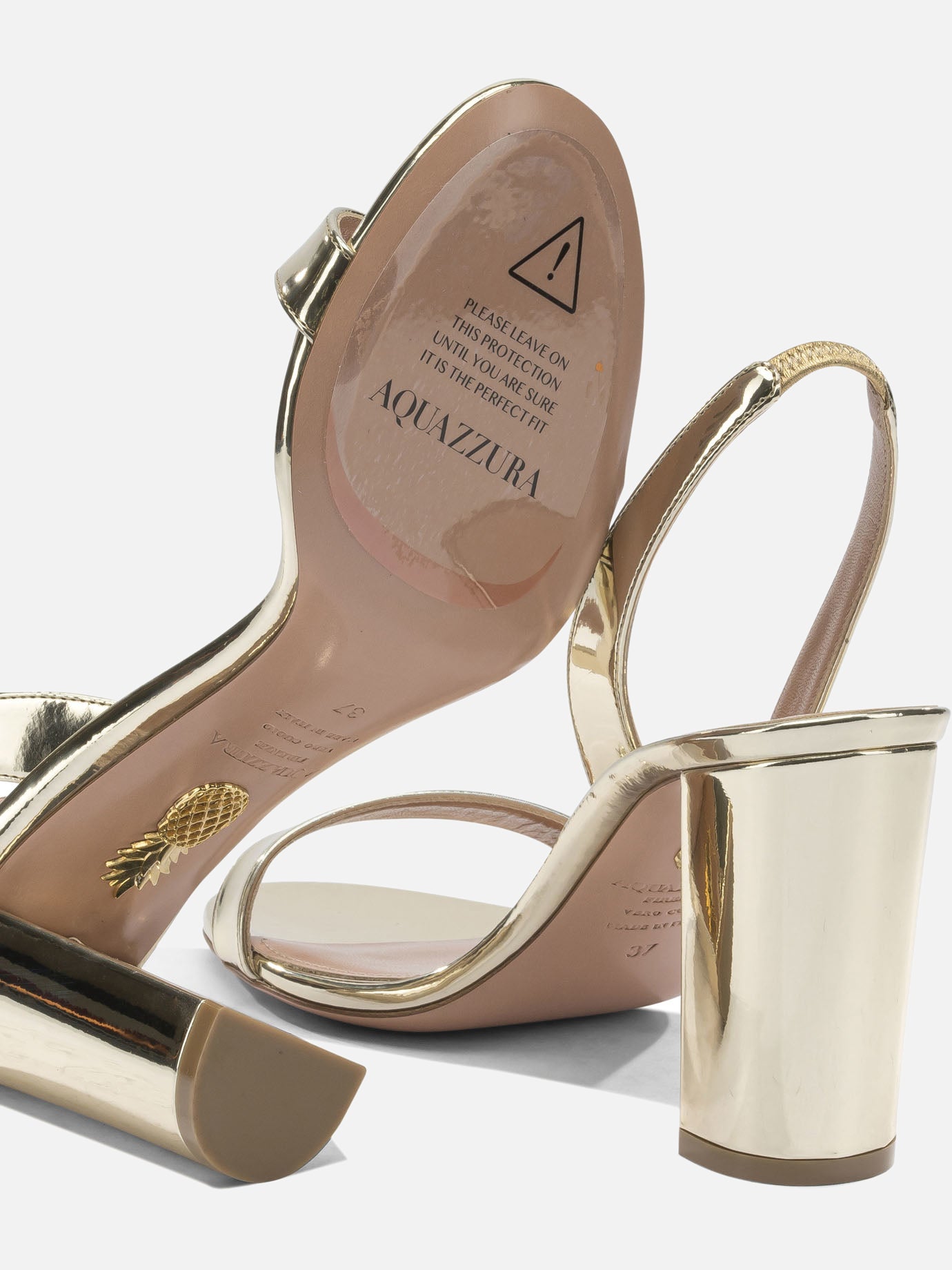 Heeled sandals 40% polyester 38% polyurethane 22% thermoplastic polyurethane - 100% calf leather  Gold - Aquazzura Women | PDP | VIETTI Online Store | thumbnail_5