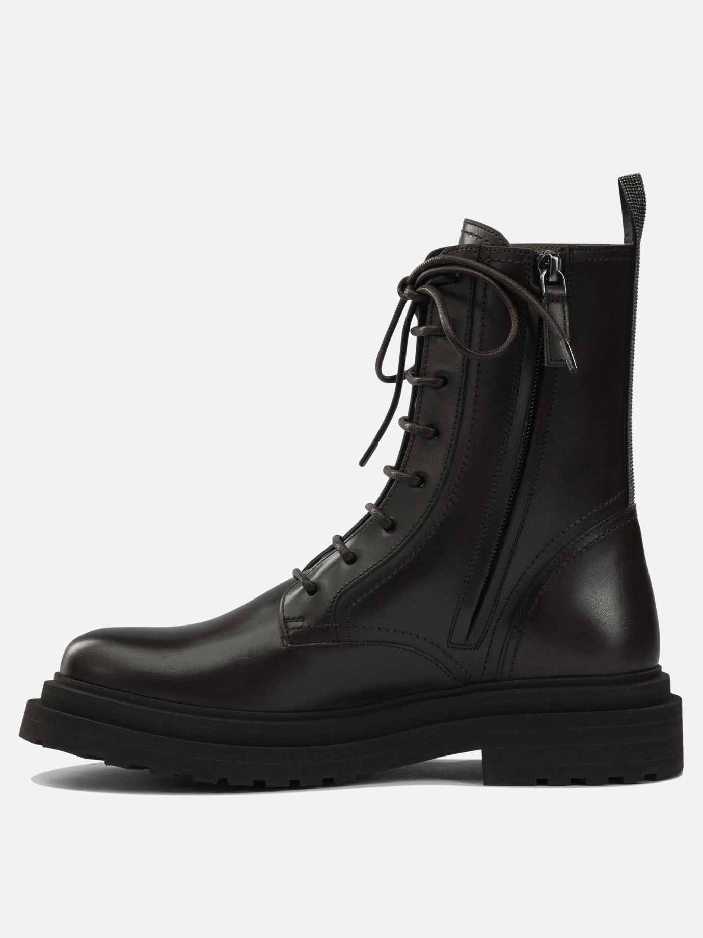 Lace-up boots 100% leather - 100% leather  Brown - Brunello Cucinelli Women | PDP | VIETTI Online Store | Zoom-Modal_3
