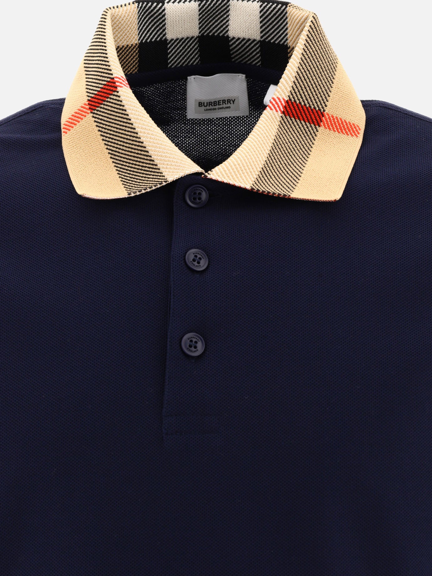 Polo shirts with buttons Solid colour  Blue - Burberry Men | PDP | VIETTI Online Store | Zoom-Modal_3
