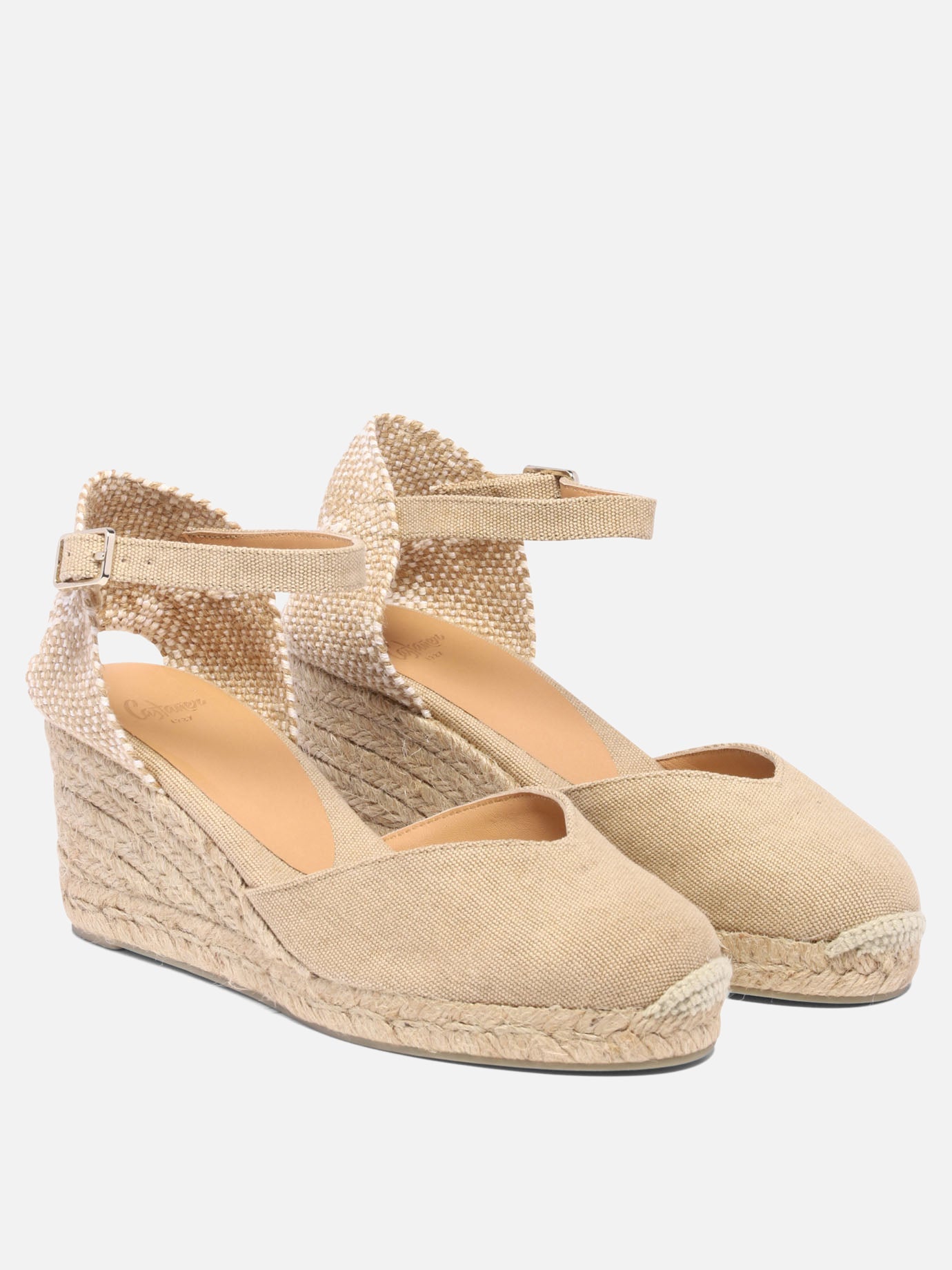 Heeled espadrilles 100% organic cotton - 100% rubber  Beige - Castañer Women | PDP | VIETTI Online Store | thumbnail_2