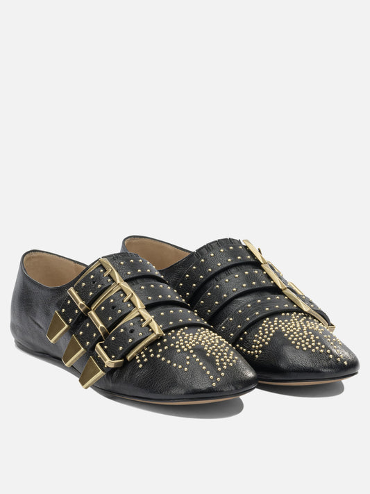 Low top sneakers 100% lamb leather - 100% buffalo leather  Black - Chloé Women | VIETTI Online Store | 2
