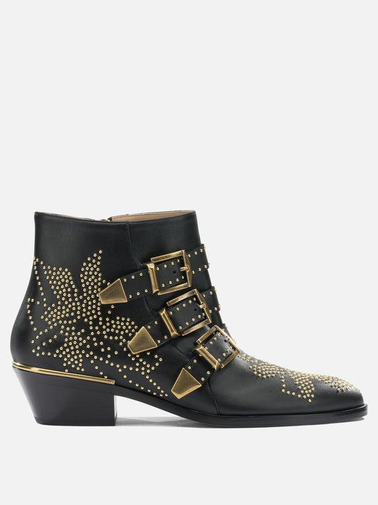 Zipped boots 88% calf leather 12% goat leather - 100% calf leather  Black - Chloé Women | PLP | VIETTI Online Store 
